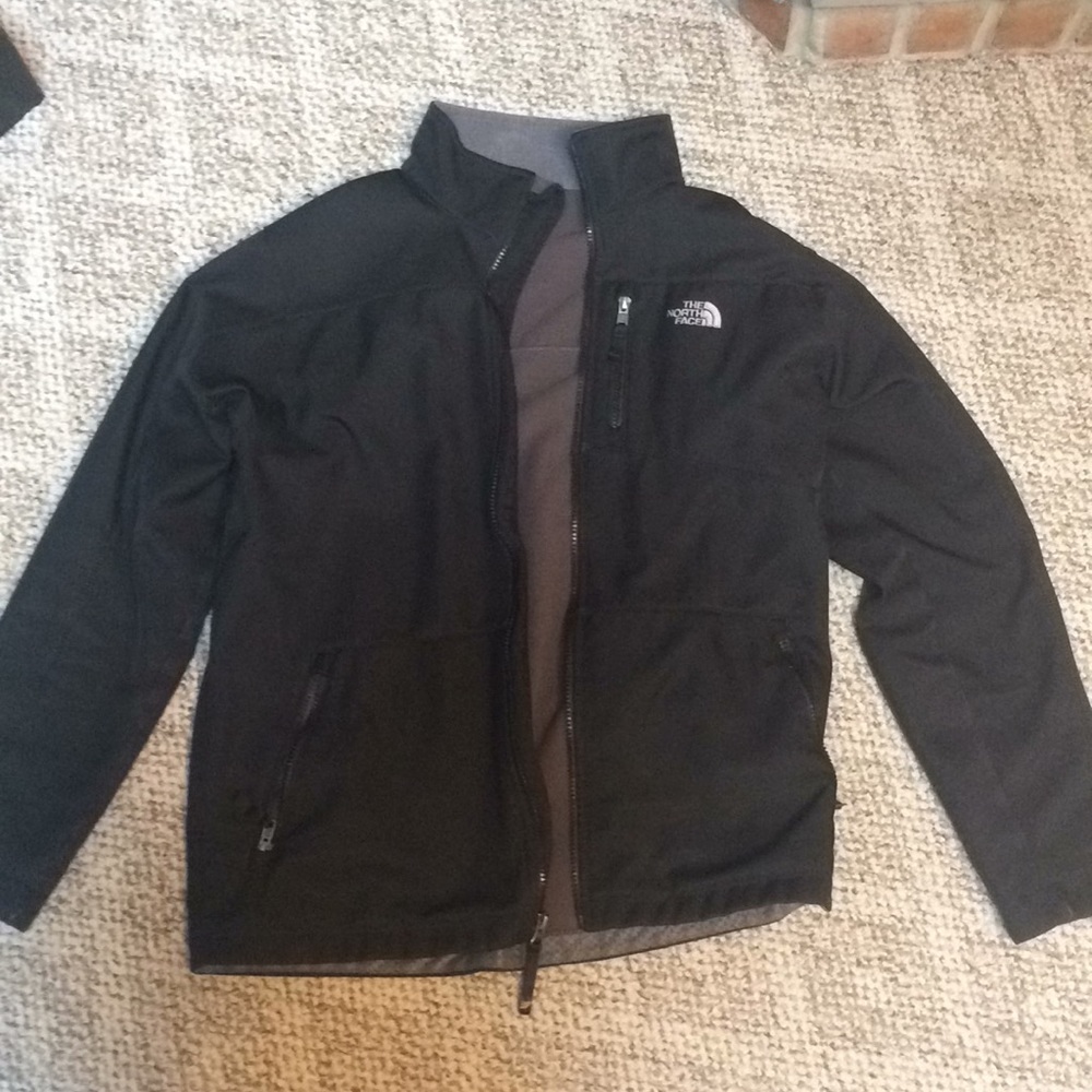 Black waterproof North Face boys jacket